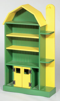 Barn-Bookshelf-Green-Yellow